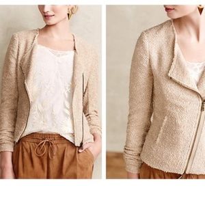 Cartonnier Shimmered Sweaterknit Moto Jacket